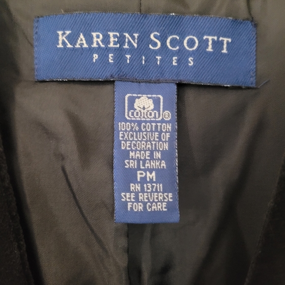 KAREN SCOTT Women's Black Holiday Vest with Snowmen Size PM - Picture 5 of 6